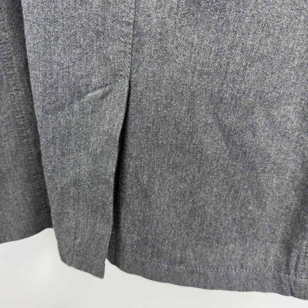 Lucky Brand Mens Charcoal Grey Herringbone Cotton Skull Lining Blazer Jacket L - Picture 16 of 16